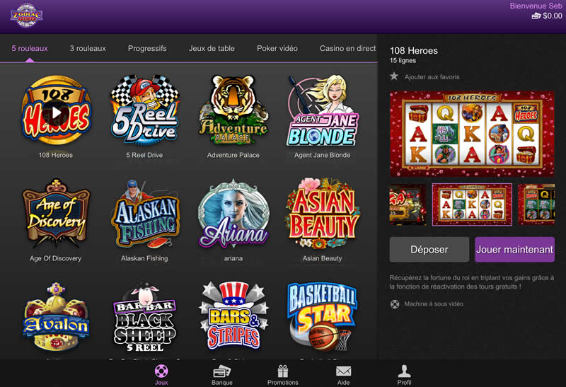 zodiac online casino login